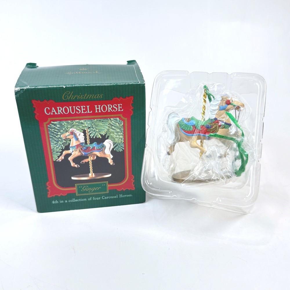 Vintage Hallmark Carousel Horse Ginger Christmas Ornament 4th in Series XPR9721